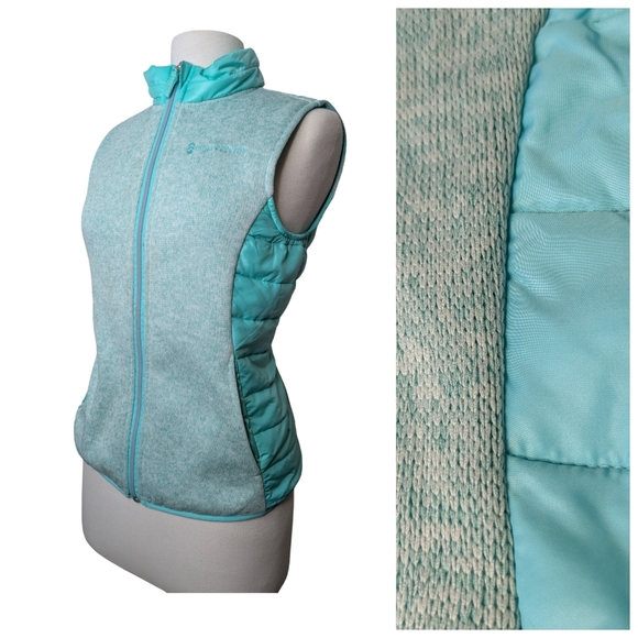 Hybrid Fleece Lightweight Sherpa Vest In Spearmint Women's S/Youth L(14/16) - Picture 2 of 13